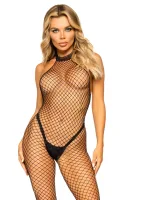 Bodystocking s otvoreným chrbtom a sieťovaným výstrihom — obrázok 3