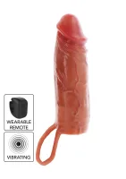 Silikónový návlek na penis Hydrated Skin, vibračný, 16 cm — obrázok 1