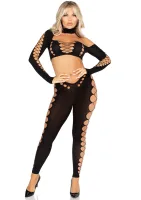 Bezšvový výstrihový crop top a legíny — obrázok 7
